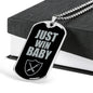 Just Win Baby Vegas Football Fan Necklace Dog Tag Stainless Steel or 18k Gold 24" Chain - Express Your Love Gifts
