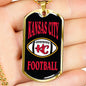 Kansas City Dog Tag Fan Necklace Dog Tag Stainless Steel or 18k Gold 24" Chain" - Express Your Love Gifts