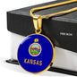 Kansas State Flag Necklace Stainless Steel or 18k Gold Circle Pendant 18-22" - Express Your Love Gifts