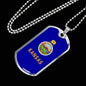Kansas State Flag Necklace Stainless Steel or 18k Gold Dog Tag 24" Chain - Express Your Love Gifts
