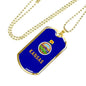 Kansas State Flag Necklace Stainless Steel or 18k Gold Dog Tag 24" Chain - Express Your Love Gifts
