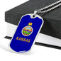 Kansas State Flag Necklace Stainless Steel or 18k Gold Dog Tag 24" Chain - Express Your Love Gifts