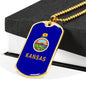 Kansas State Flag Necklace Stainless Steel or 18k Gold Dog Tag 24" Chain - Express Your Love Gifts