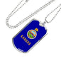 Kansas State Flag Necklace Stainless Steel or 18k Gold Dog Tag 24" Chain - Express Your Love Gifts