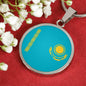 Kazakhstan Flag Necklace Kazakhstan Flag Stainless Steel or 18k Gold 18-22" - Express Your Love Gifts