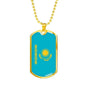 Kazakhstan Flag Necklace Kazakhstan Flag Stainless Steel or 18k Gold Dog Tag 24" - Express Your Love Gifts