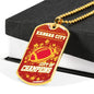 KC City Of Champions Necklace Stainless Steel or 18k Gold Dog Tag 24"-Express Your Love Gifts