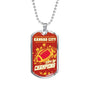 KC City Of Champions Necklace Stainless Steel or 18k Gold Dog Tag 24"-Express Your Love Gifts