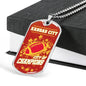 KC City Of Champions Necklace Stainless Steel or 18k Gold Dog Tag 24"-Express Your Love Gifts