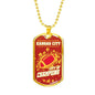 KC City Of Champions Necklace Stainless Steel or 18k Gold Dog Tag 24"-Express Your Love Gifts