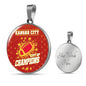 KC Football Champions Football Circle Necklace-Express Your Love Gifts