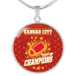 KC Football Champions Football Circle Necklace-Express Your Love Gifts