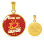 KC Football Champions Football Circle Necklace-Express Your Love Gifts