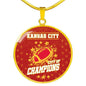 KC Football Champions Football Circle Necklace-Express Your Love Gifts