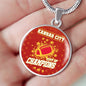 KC Football Champions Football Circle Necklace-Express Your Love Gifts