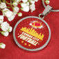 KC Football Circle Necklace Stainless Steel or 18k Gold Circle Pendant 18-22"-Express Your Love Gifts