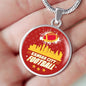 KC Football Circle Necklace Stainless Steel or 18k Gold Circle Pendant 18-22"-Express Your Love Gifts