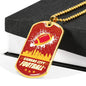 KC Football Necklace Stainless Steel or 18k Gold Dog Tag 24" Chain-Express Your Love Gifts