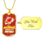 KC Football Necklace Stainless Steel or 18k Gold Dog Tag 24" Chain-Express Your Love Gifts