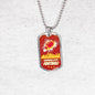 KC Football Necklace Stainless Steel or 18k Gold Dog Tag 24" Chain-Express Your Love Gifts