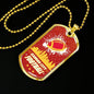 KC Football Necklace Stainless Steel or 18k Gold Dog Tag 24" Chain-Express Your Love Gifts