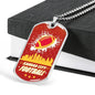 KC Football Necklace Stainless Steel or 18k Gold Dog Tag 24" Chain-Express Your Love Gifts