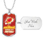 KC Football Necklace Stainless Steel or 18k Gold Dog Tag 24" Chain-Express Your Love Gifts