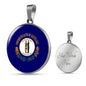 Kentucky State Flag Necklace Stainless Steel or 18k Gold Circle Pendant 18-22" - Express Your Love Gifts
