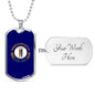 Kentucky State Flag Necklace Stainless Steel or 18k Gold Dog Tag 24" Chain - Express Your Love Gifts