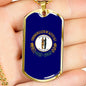 Kentucky State Flag Necklace Stainless Steel or 18k Gold Dog Tag 24" Chain - Express Your Love Gifts