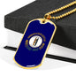 Kentucky State Flag Necklace Stainless Steel or 18k Gold Dog Tag 24" Chain - Express Your Love Gifts