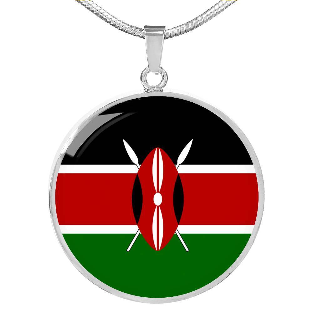 Kenya Flag Necklace Kenya Flag Stainless Steel or 18k Gold 18-22" - Express Your Love Gifts