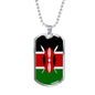 Kenya Flag Necklace Kenya Flag Stainless Steel or 18k Gold Dog Tag 24" - Express Your Love Gifts