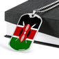 Kenya Flag Necklace Kenya Flag Stainless Steel or 18k Gold Dog Tag 24" - Express Your Love Gifts