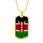 Kenya Flag Necklace Kenya Flag Stainless Steel or 18k Gold Dog Tag 24" - Express Your Love Gifts