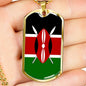 Kenya Flag Necklace Kenya Flag Stainless Steel or 18k Gold Dog Tag 24" - Express Your Love Gifts