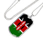 Kenya Flag Necklace Kenya Flag Stainless Steel or 18k Gold Dog Tag 24" - Express Your Love Gifts