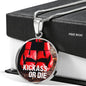 Kick Ass or Die Sports Fitness Necklace Circle Pendant-Express Your Love Gifts