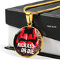 Kick Ass or Die Sports Fitness Necklace Circle Pendant-Express Your Love Gifts