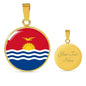 Kiribati Flag Necklace Kiribati Flag Stainless Steel or 18k Gold 18-22" - Express Your Love Gifts