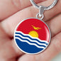 Kiribati Flag Necklace Kiribati Flag Stainless Steel or 18k Gold 18-22" - Express Your Love Gifts