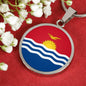 Kiribati Flag Necklace Kiribati Flag Stainless Steel or 18k Gold 18-22" - Express Your Love Gifts