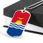 Kiribati Flag Necklace Kiribati Flag Stainless Steel or 18k Gold Dog Tag 24" - Express Your Love Gifts