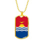 Kiribati Flag Necklace Kiribati Flag Stainless Steel or 18k Gold Dog Tag 24" - Express Your Love Gifts