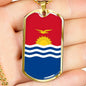Kiribati Flag Necklace Kiribati Flag Stainless Steel or 18k Gold Dog Tag 24" - Express Your Love Gifts
