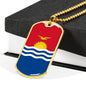 Kiribati Flag Necklace Kiribati Flag Stainless Steel or 18k Gold Dog Tag 24" - Express Your Love Gifts