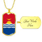 Kiribati Flag Necklace Kiribati Flag Stainless Steel or 18k Gold Dog Tag 24" - Express Your Love Gifts