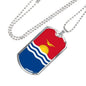Kiribati Flag Necklace Kiribati Flag Stainless Steel or 18k Gold Dog Tag 24" - Express Your Love Gifts