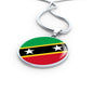 Kitts And Nevis Flag Circle Necklace Stainless Steel or 18k Gold 18-22" - Express Your Love Gifts