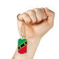 Kitts And Nevis Flag Necklace Stainless Steel or 18k Gold Dog Tag 24" - Express Your Love Gifts